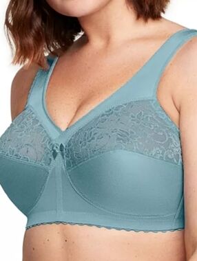 Glamorise  Magic Lift Original Wirefree Back Close Bra 38D In Glacier Nwot #1000